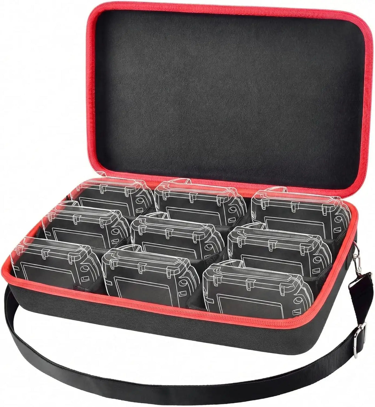 Extra Large Hard Battery Carrying Case – Tool Batteries & Charger Battery Storage Case Babs
