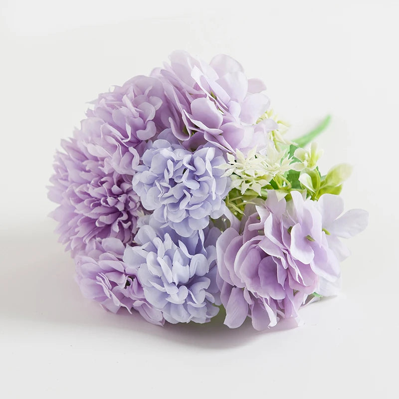 Silk Ball Chrysanthemum Artificial Flowers for Home & Wedding Artificial Silk Flowers Babs PURPLE 2 pcs