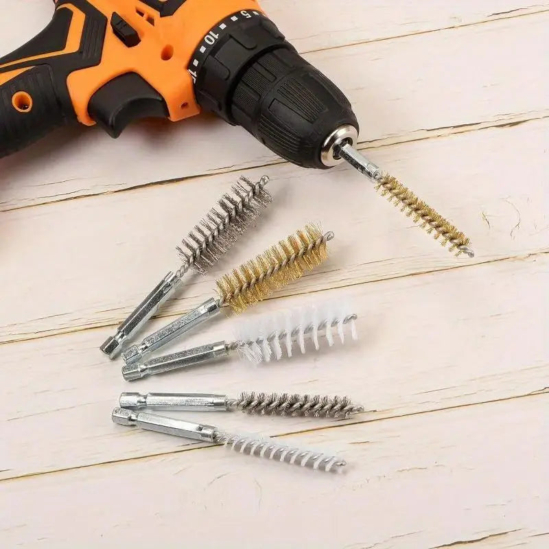 6-Piece Stainless Steel Wire Tube Brush Set – Deburring & Polishing Wire Tube Brush Set Babs