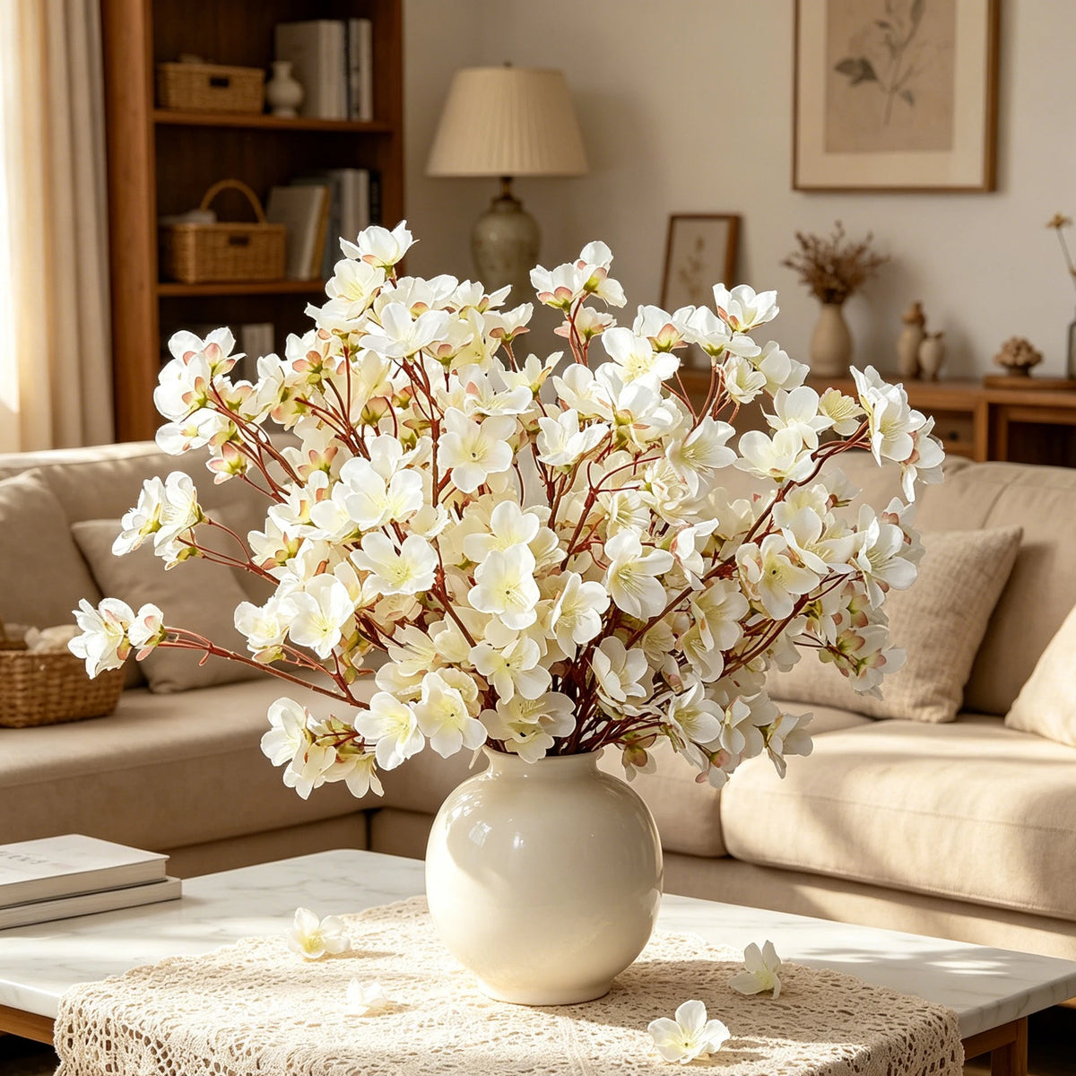 Silk Peach Blossom Artificial Flowers – Wedding & Home Décor Artificial Flower Stems Babs