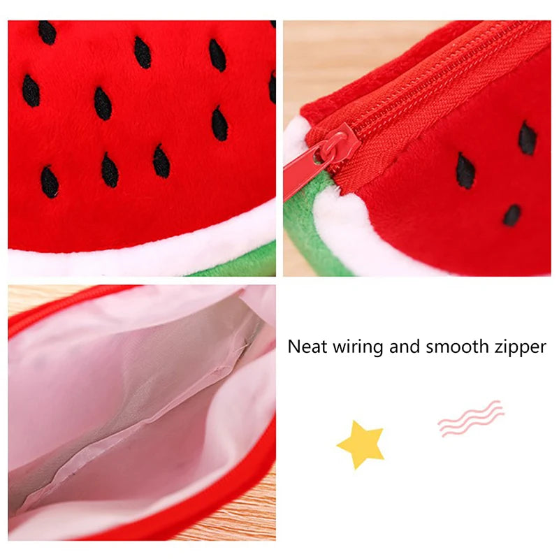 Watermelon Kawaii Plush Pencil Case – Large Capacity Kids Gift Kawaii Pencil Case Babs