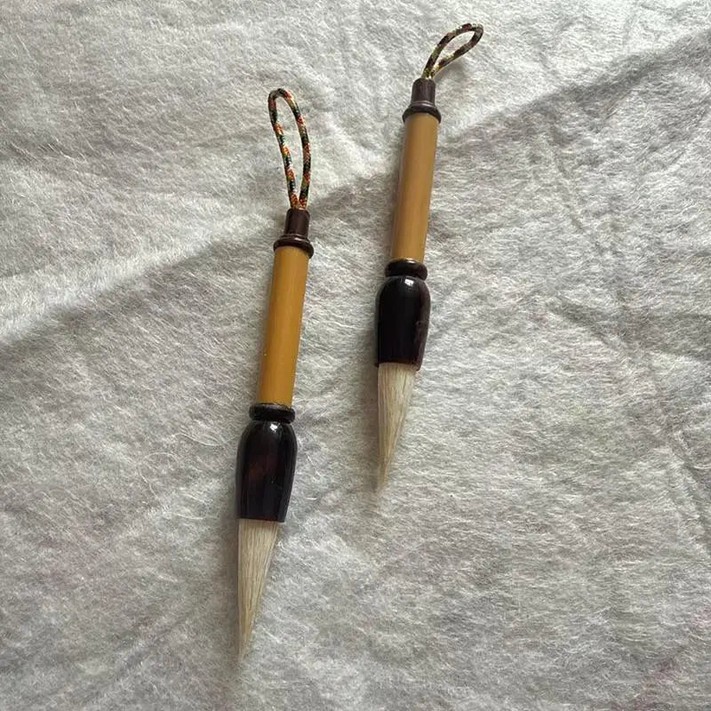 Mini Bamboo Calligraphy Brush 9cm – Goat Hair, Pocket Size Calligraphy Brush Babs