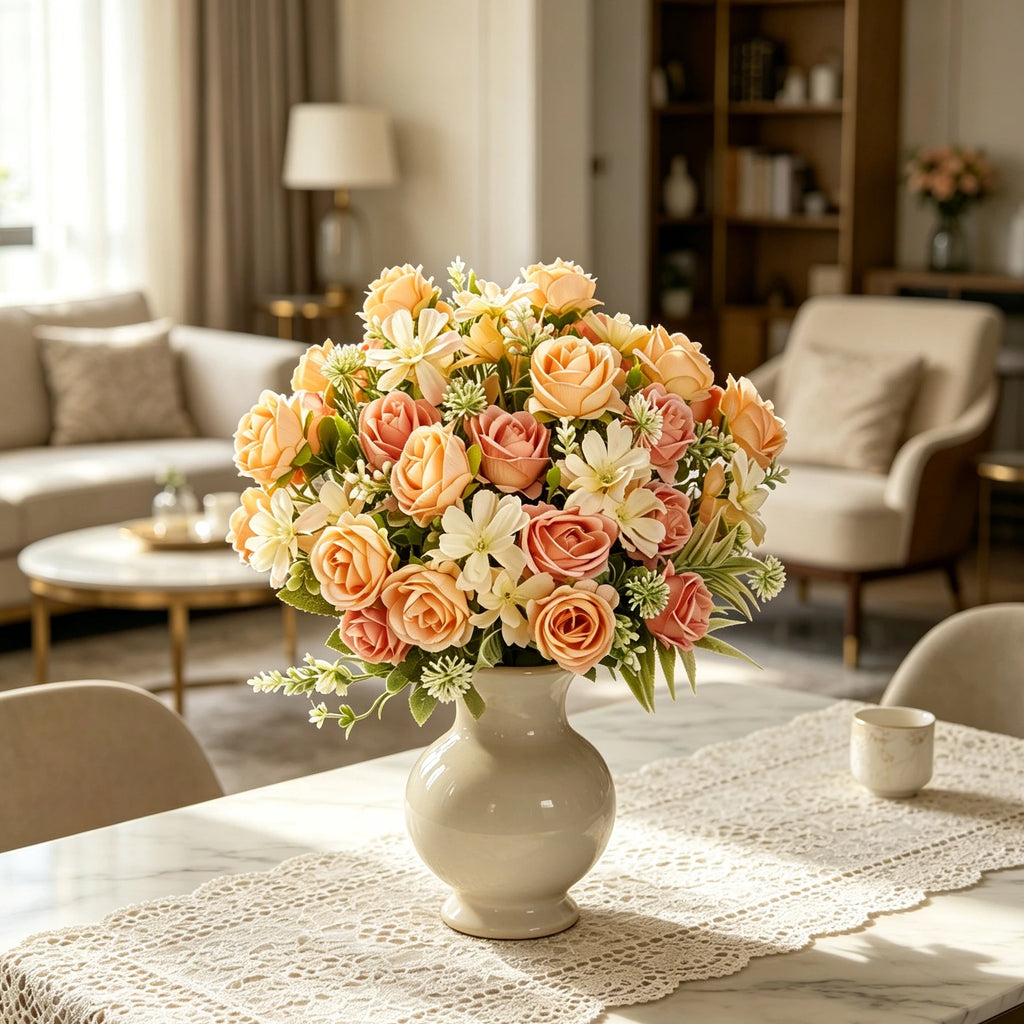 Artificial Silk Rose Bouquet – Wedding & Home Décor Flowers Artificial Flower Bouquet Babs