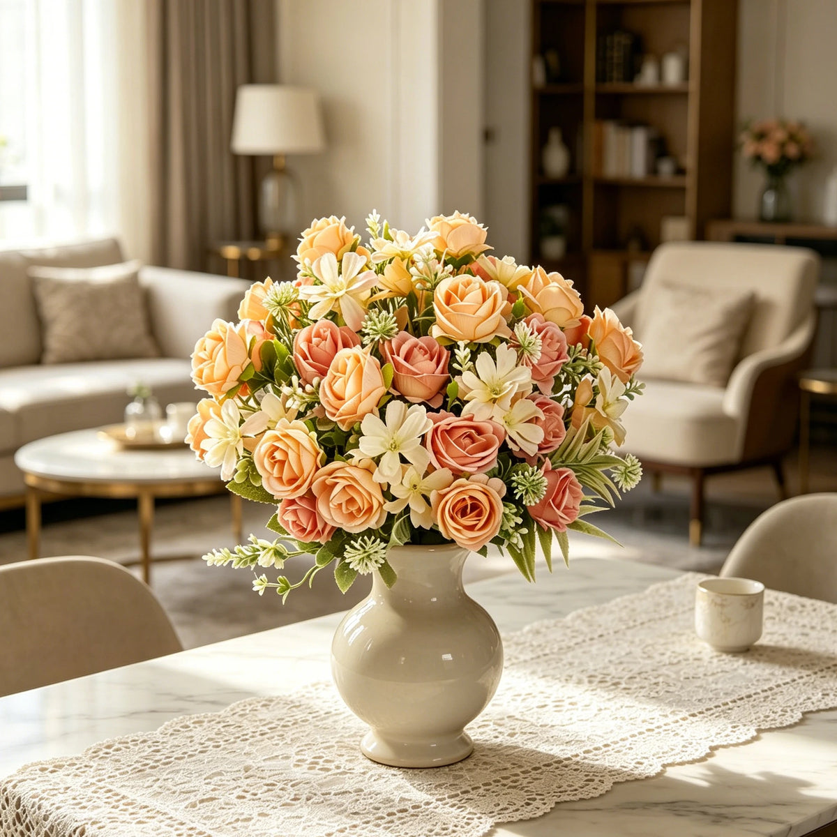 Artificial Silk Rose Bouquet – Wedding & Home Décor Flowers Artificial Flower Bouquet Babs