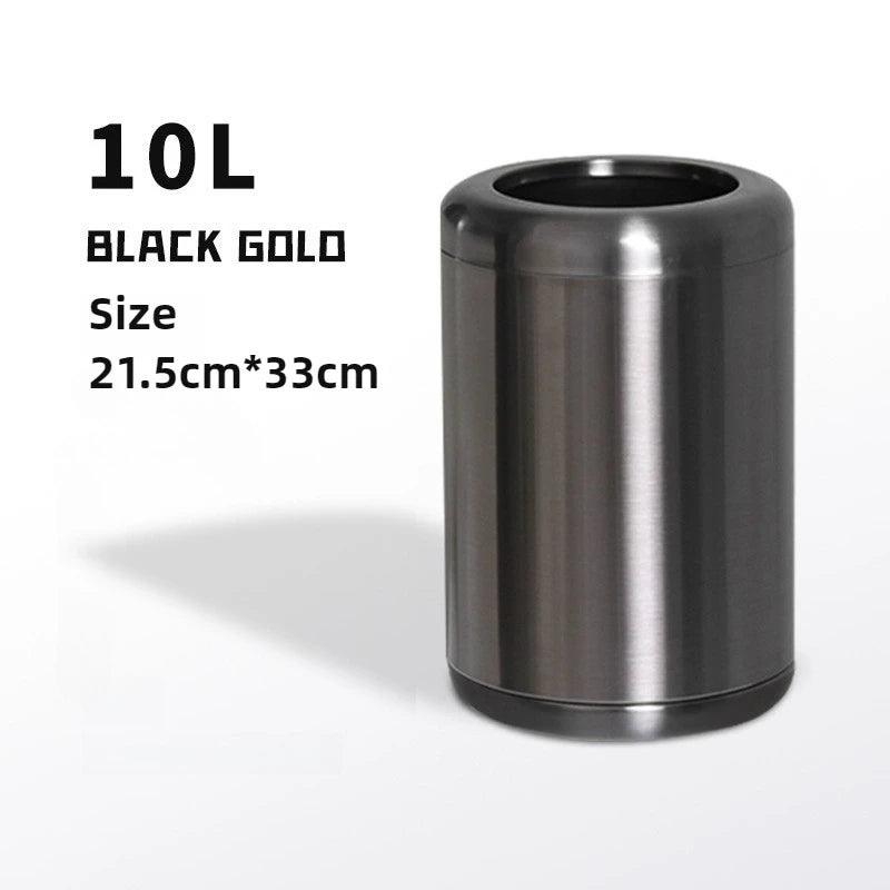 Modern Iron Trash Can 8L/12L – Waste Bin for Home Rooms Iron Waste Bin Babs 10L Black Gold