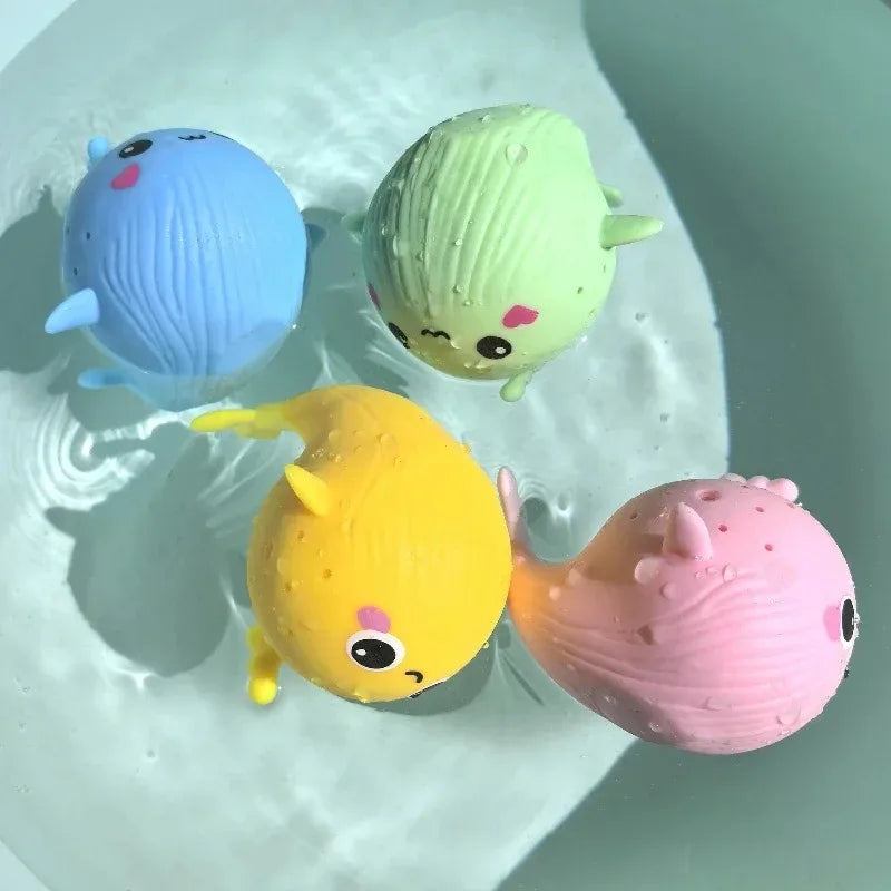 Cute Whale Squeeze Bath Toy – Baby Water Squirt Figure Baby Bath Toy Babs