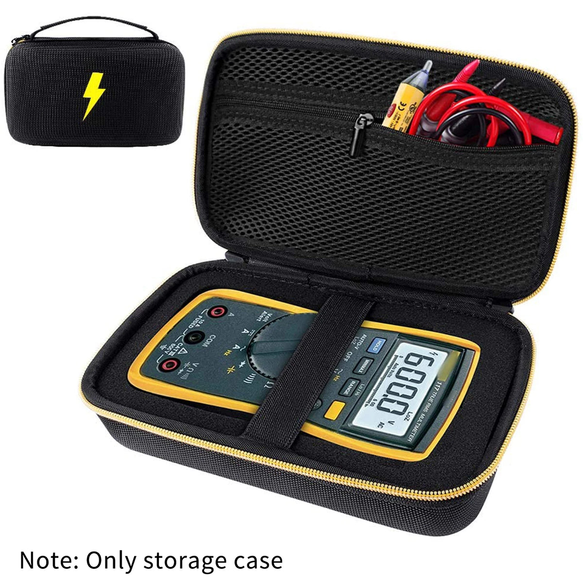 Hard EVA Case for Fluke 117/115/87V/88V Digital Multimeter Multimeter Carry Case Babs Black