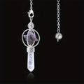 Natural Crystal Quartz Dowsing Pendulum Pendant – 1PC Crystal Pendulum Pendant Babs purple