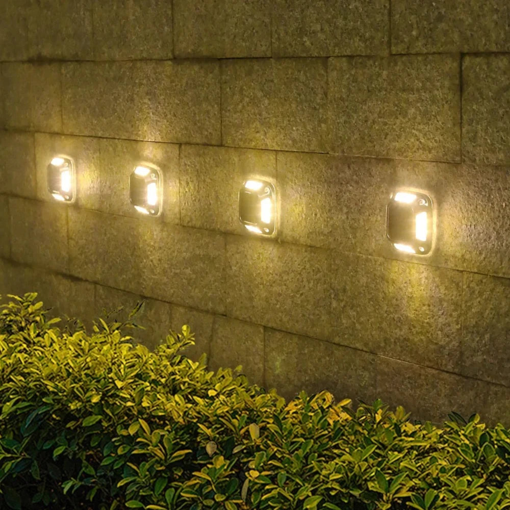 4-Pack Solar Deck Path Lights 8 LED Outdoor Waterproof Garden Solar Garden Lights Babs Warm Light