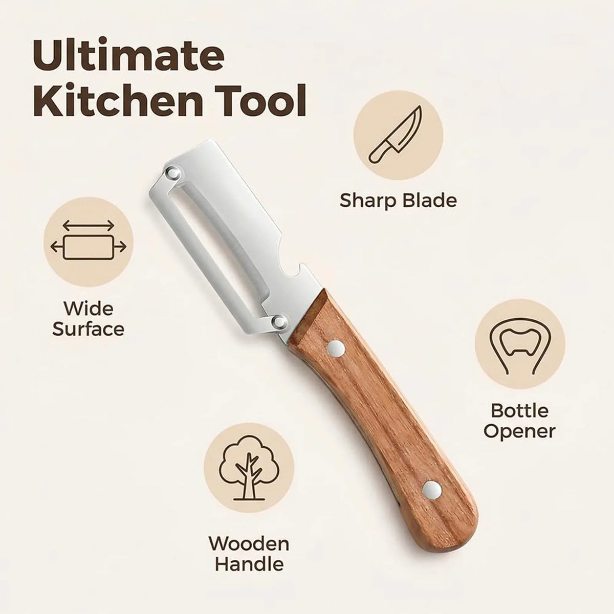 Stainless Steel Multifunctional Peeling Knife – Fruit & Veggie Peeling Knife Babs