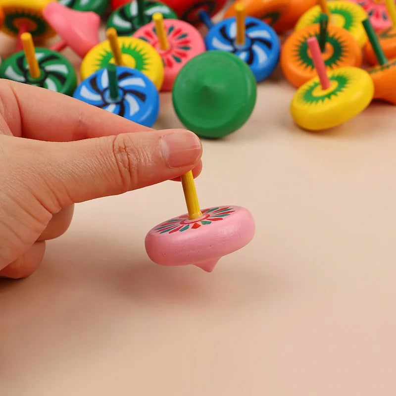 Mini Wooden Spinning Tops 12/24 Pcs – Kids Party Favors & Gifts Kids Party Favor Toy Babs