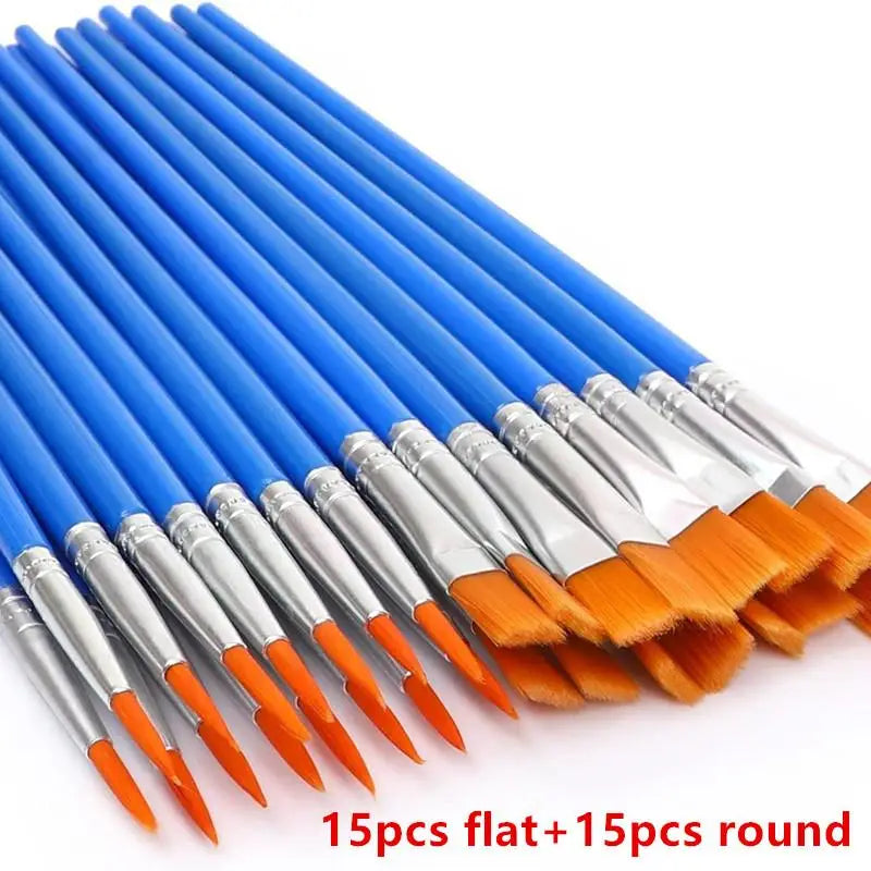 Nylon Paint Brush Set – Oil, Acrylic & Watercolor Painting Paint Brush Set Babs C