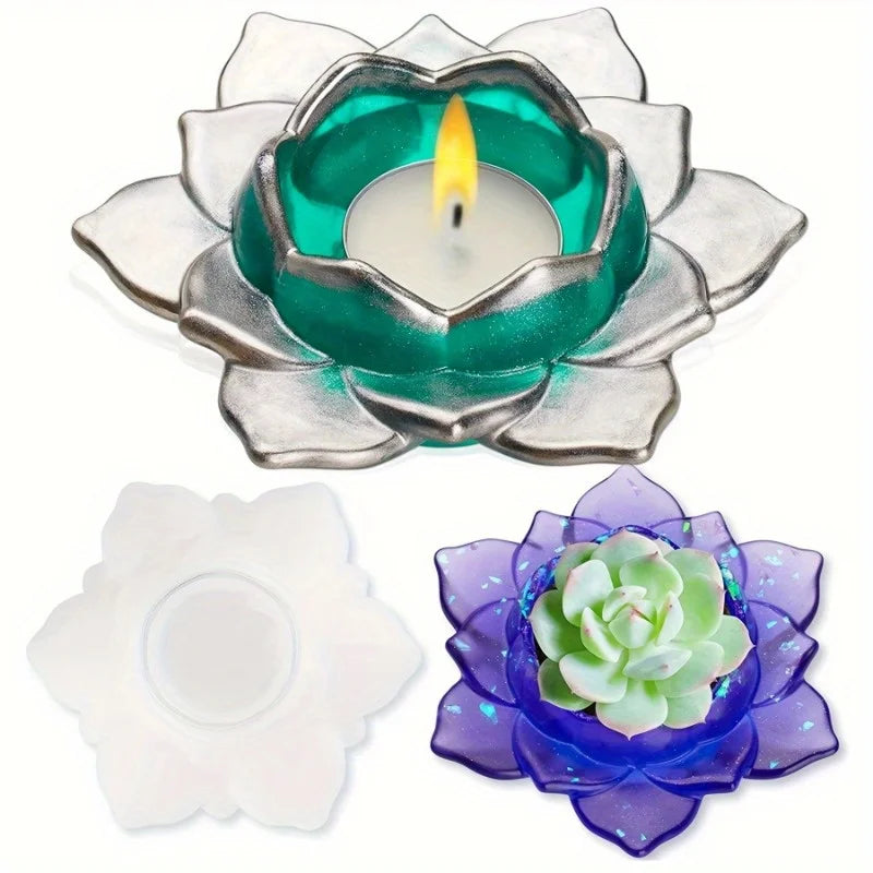 Lotus Flower Silicone Resin Mold for Candle Holder & Jewelry Silicone Craft Mold Babs