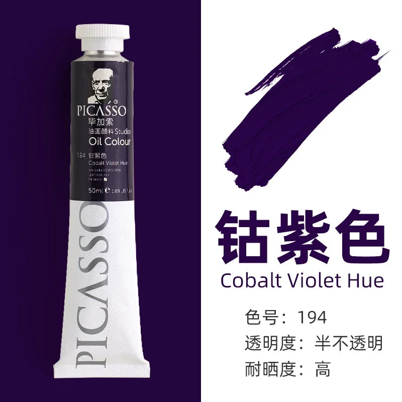 50ml Large Tube Oil Paints – Non-Toxic, Mixable Art Supplies Oil Paint Set Babs 50ml 8