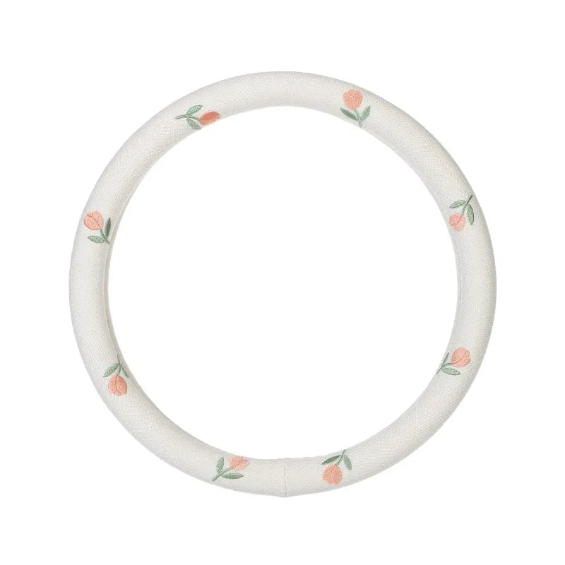 Embroidered Tulip Steering Wheel Cover – Anti-Slip, 38cm Steering Wheel Cover Babs Tulip