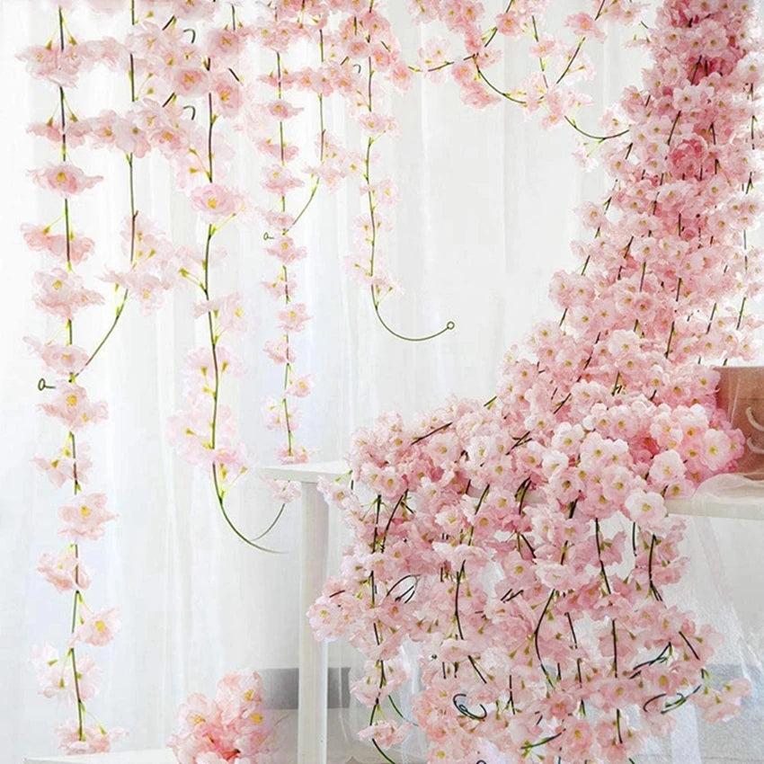 180cm Pink Artificial Sakura Vine for Wedding & Home Décor Artificial Flower Vine Babs