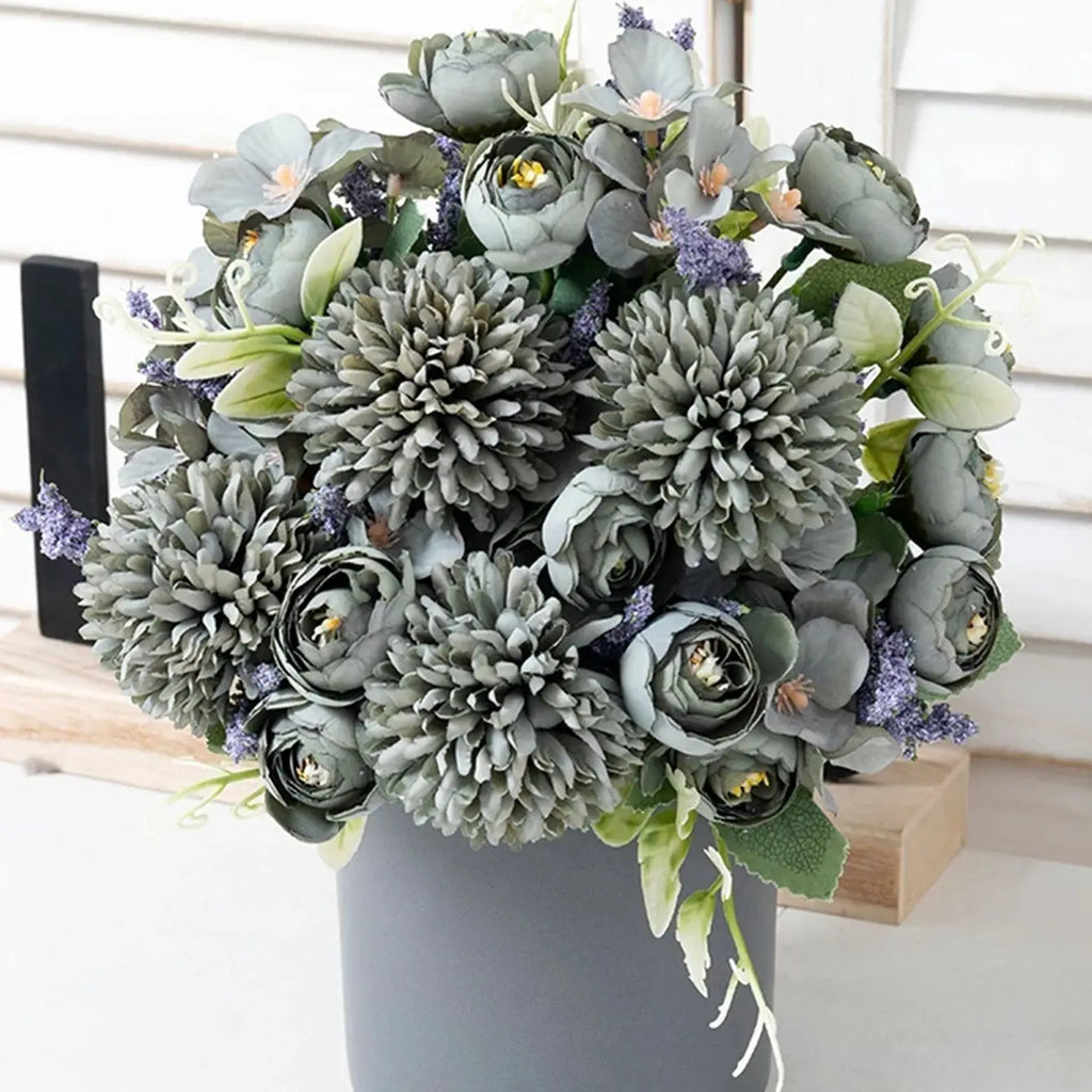 Silk Artificial Hydrangea Rose Bouquet | Wedding & Home Decor Artificial Flower Bouquet Babs