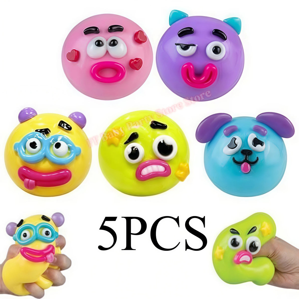 Smushers Dog Face Swap Squishy Toy – Slow Rise Fidget Gift Squishy Fidget Toy Babs 5pcs