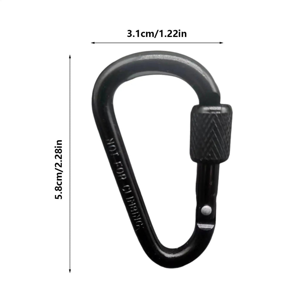 D-Shape Aluminum Carabiner Clip & Paracord Tensioner | Camping Carabiner Clip Babs