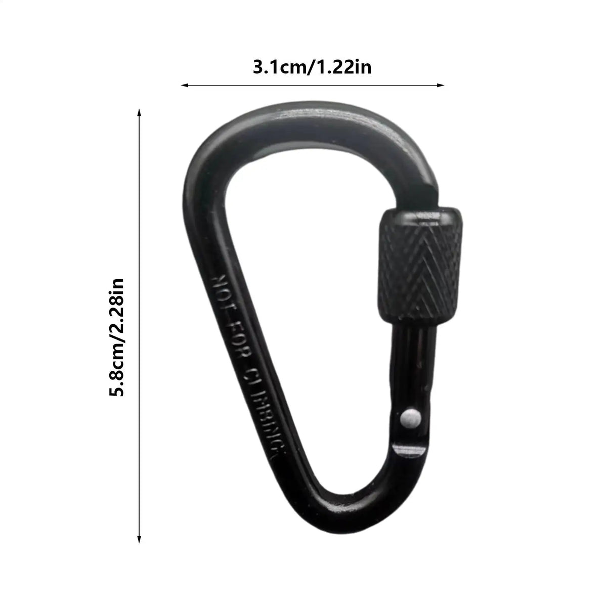 D-Shape Aluminum Carabiner Clip & Paracord Tensioner | Camping Carabiner Clip Babs