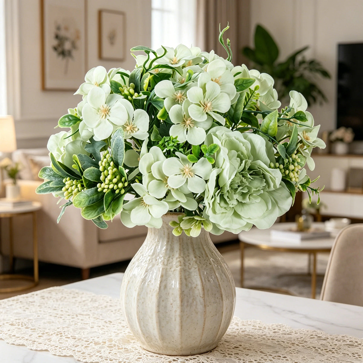 Artificial Silk Peony Bouquet – Fake Flowers for Home & Wedding Artificial Flower Bouquet Babs