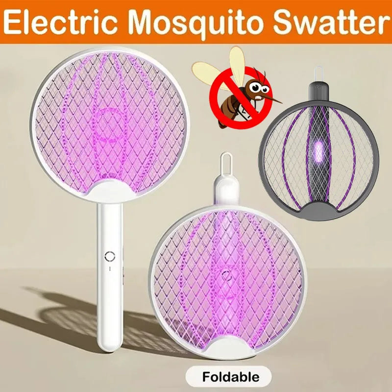 3-in-1 Rechargeable Foldable Mosquito Swatter & Killer Lamp Electric Bug Zapper Babs
