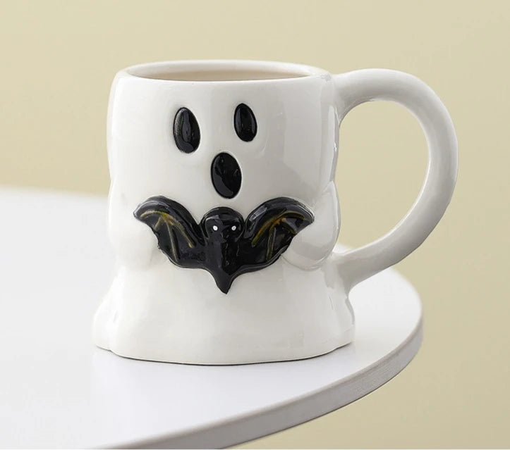 Halloween Ghost Pumpkin Ceramic Mug – Cute Coffee Cup Gift Halloween Ceramic Mug Babs B 1PC 400-500ml