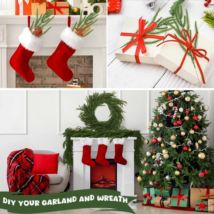 12/24pcs Artificial Pine Needle Picks – Holiday & Fall Decor Artificial Pine Picks Babs