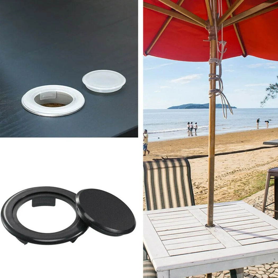 Patio Table Umbrella Hole Ring & Cap Cover Set – 2 Pack Umbrella Hole Cover Babs