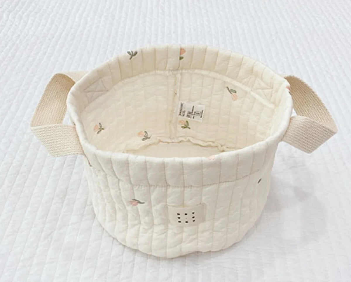 Cotton Baby Crib Organizer & Diaper Storage Basket | Babs Baby Crib Organizer Babs S flower