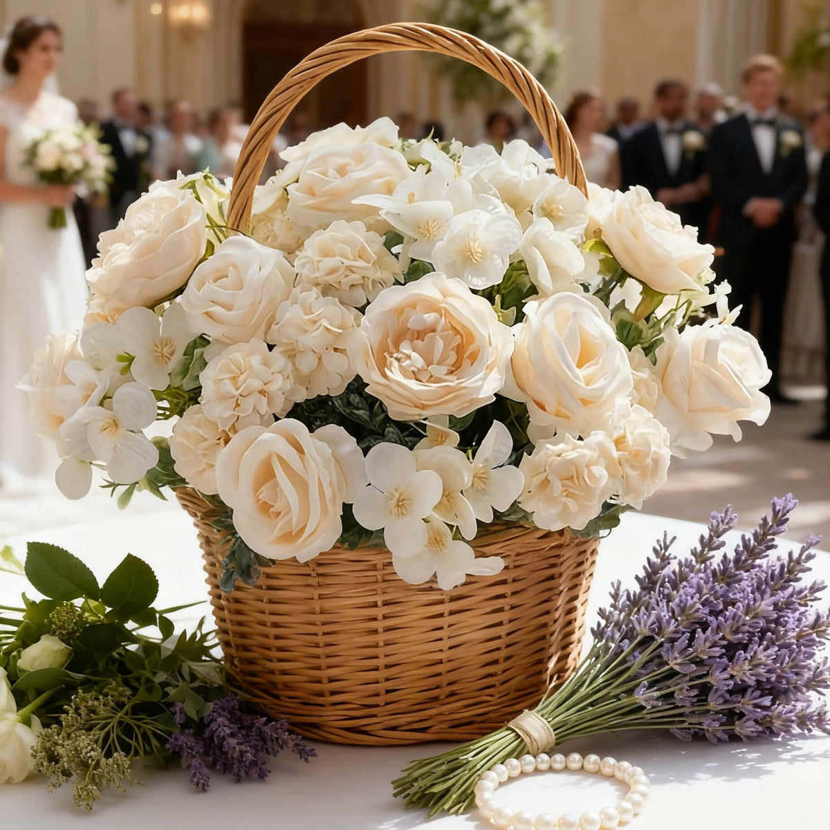 Silk Artificial Peony Rose Hydrangea Bouquet | Wedding & Home Décor Artificial Flower Bouquet Babs