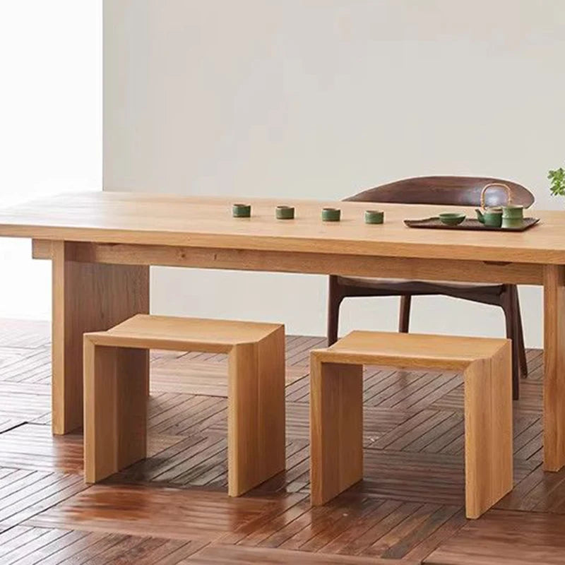 Nordic Cypress Wood Ottoman Stool | Rectangular Footrest Bench Wooden Ottoman Stool Babs