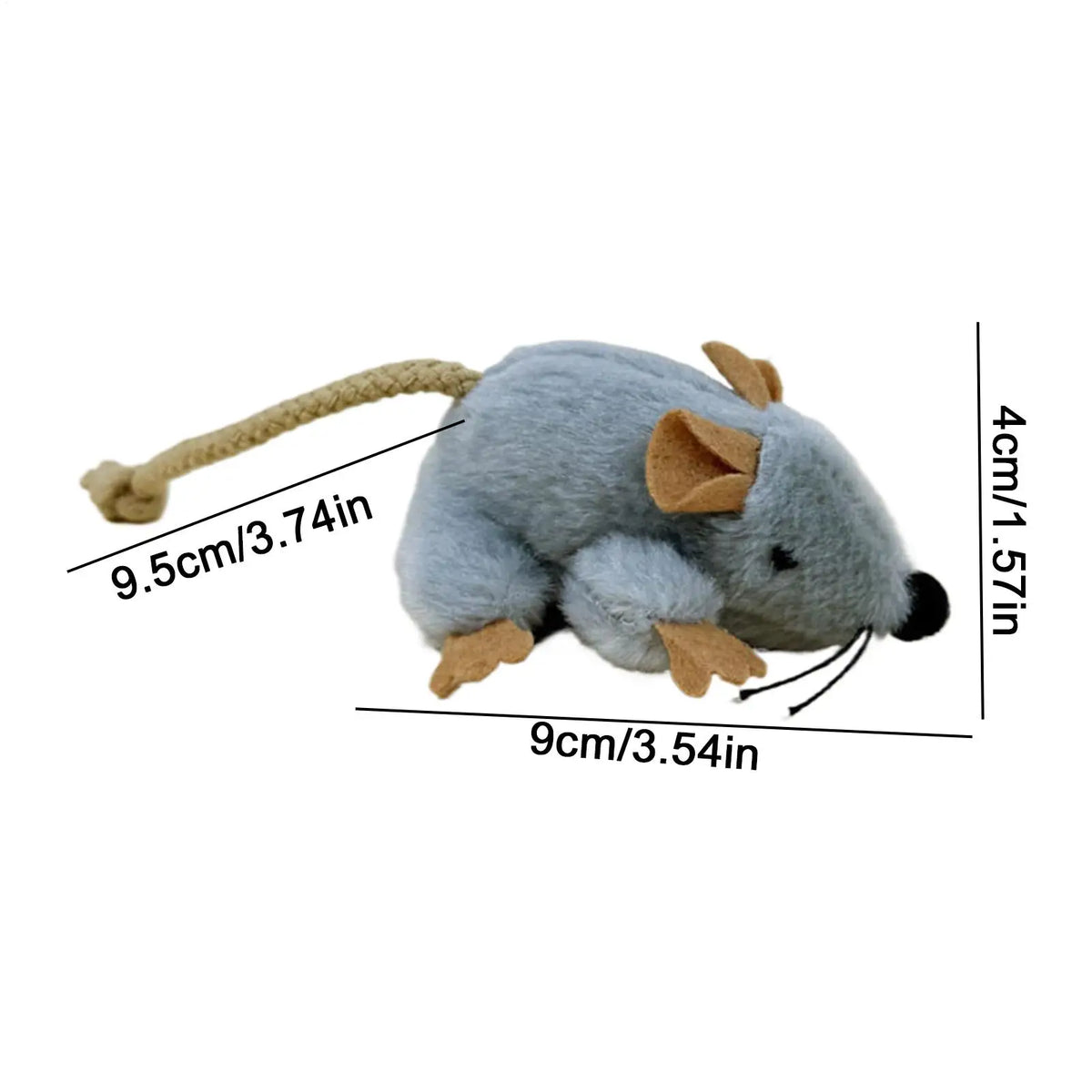 Interactive Plush Mouse Cat Toy – Kitten Chew & Play Cat Plush Toy Babs