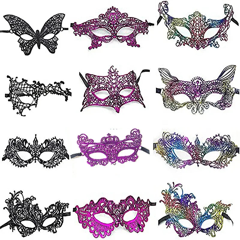 Women's Lace Masquerade Half Face Mask – Carnival & Prom Masquerade Face Mask Babs 12PCS