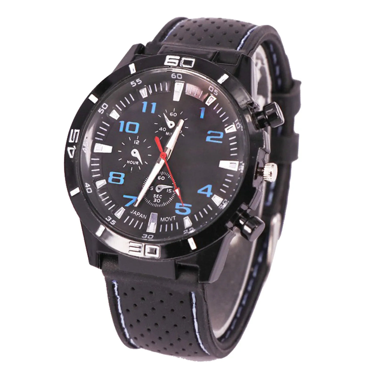 ISHOWTIENDA Men's Quartz Sport Watch – Chronograph Silicone Quartz Sport Watch Babs Light Blue