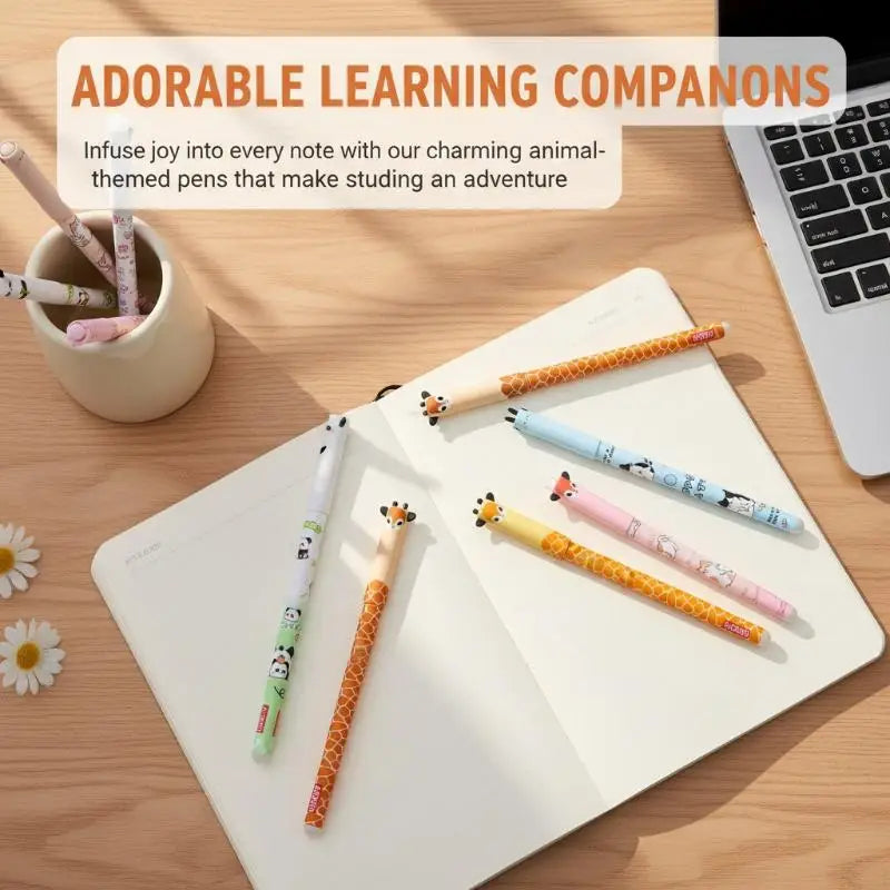 Animal-Shaped Erasable Pens for Journaling | 6/8/10 Pack Erasable Pen Set Babs