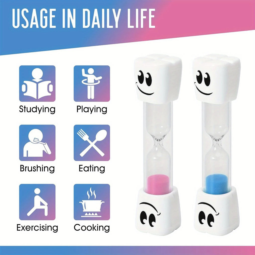 2-Minute Kids Toothbrush Timer Hourglass – Smiling Teeth Toothbrush Timer Babs