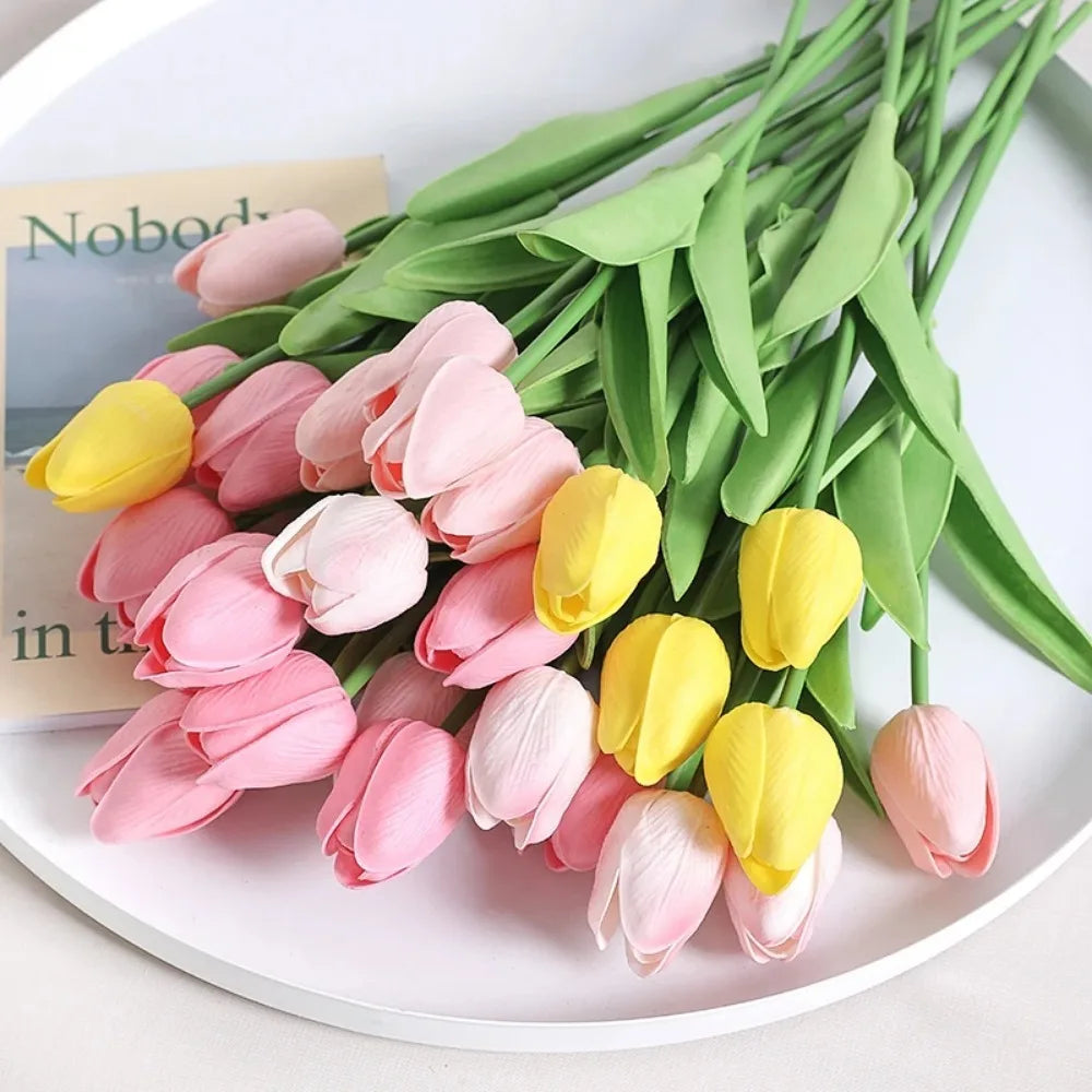 Artificial Silk Tulip Flowers 5/10pcs – Wedding & Home Decor Artificial Silk Flowers Babs