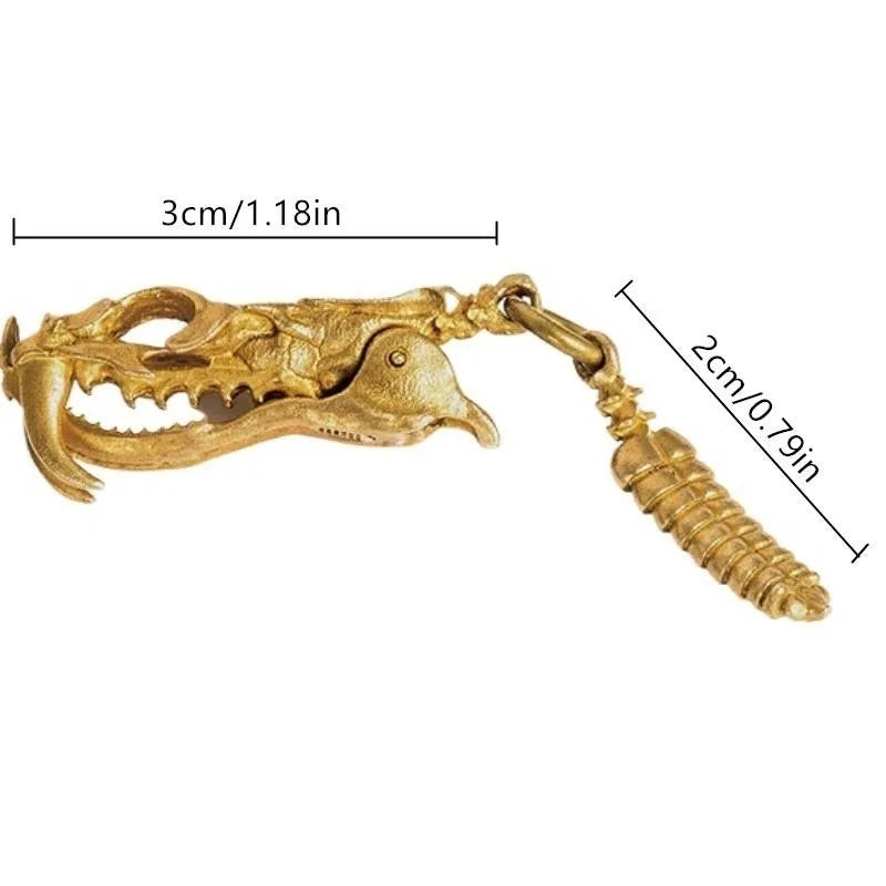 Brass Snake Skull Sidewinder Paracord Keychain Charm Keychain Charm Babs