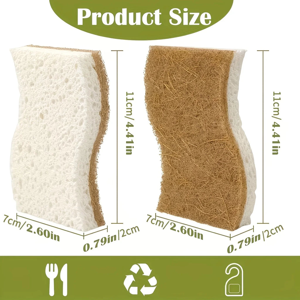 4-Piece Coconut Fiber Kitchen Sponge Set – Eco-Friendly Kitchen Cleaning Sponge Babs