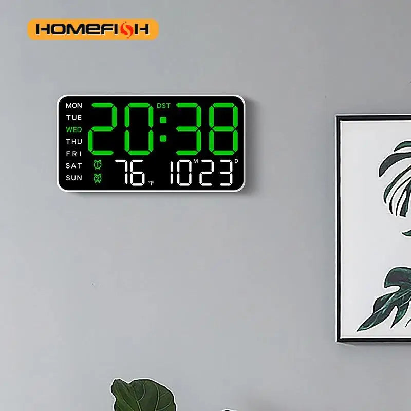 Giant LED Digital Wall Clock – Time, Temp & Date Display LED Wall Clock Babs