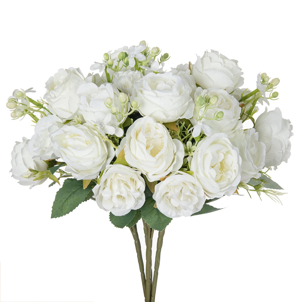 Artificial Silk Rose Peony Bouquet – Wedding & Home Décor Artificial Flower Bouquet Babs