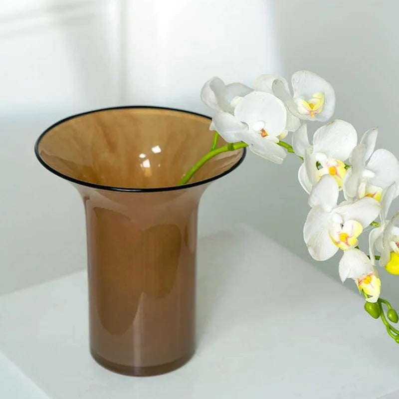 Modern Glass Vase – Large Caliber Home Décor Flower Bottle Decorative Glass Vase Babs