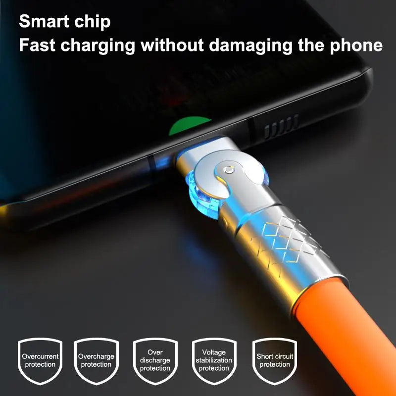 HUXUAN 120W 6A USB-C Fast Charging Cable 1m 1.5m 2m USB-C Charging Cable Babs