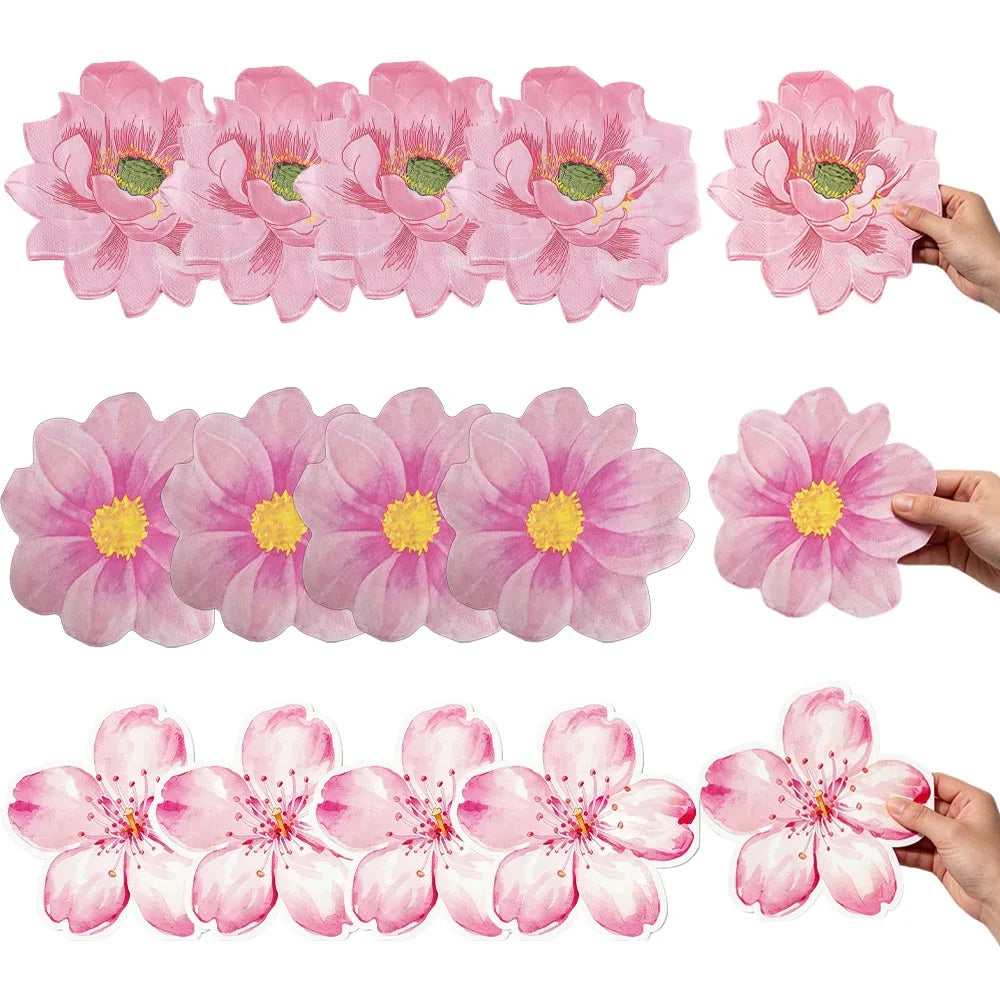 Flower Shaped Paper Napkins Daisy Lotus Blossom Party Decor Decorative Paper Napkins Babs