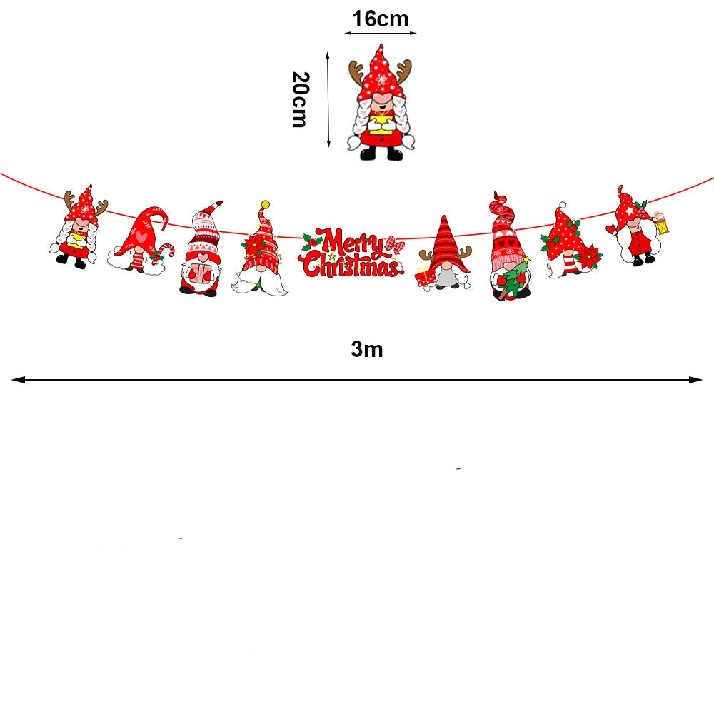 Christmas Snowflake Gingerbread Man Hanging Spiral Decorations Holiday Party Decor Babs plum