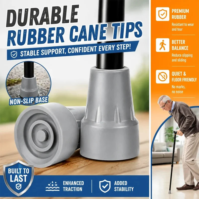 Rubber Cane Tips Anti-Slip Caps for Walking Sticks & Crutches Cane Tip Caps Babs