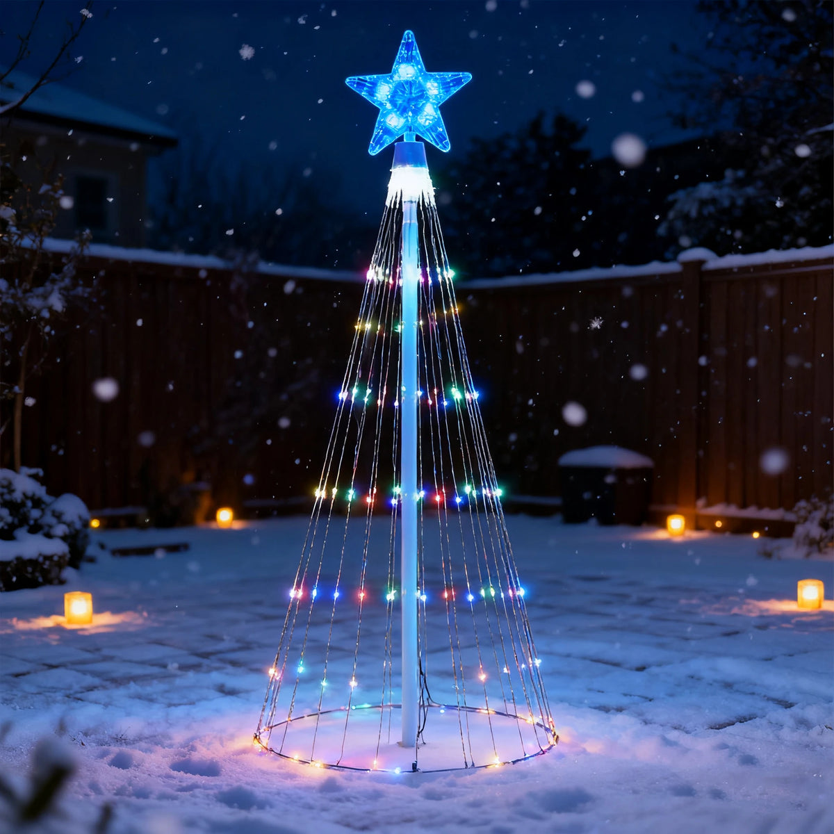 LED Cone Christmas Tree Light – Waterproof & Dimmable Xmas Decor Christmas Tree Light Babs