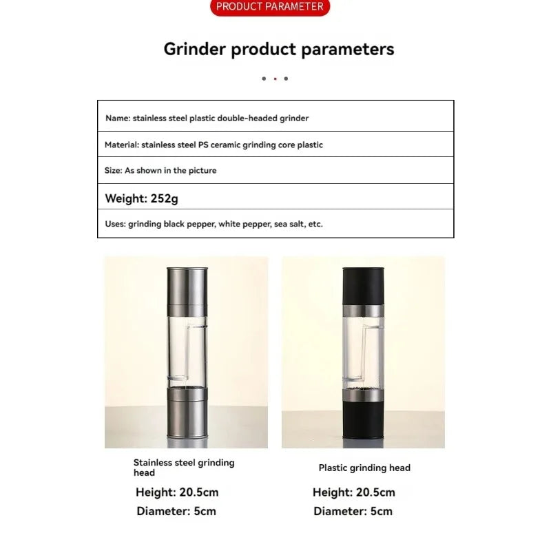 Adjustable Salt & Pepper Grinder Set – Dual Ceramic Mill Salt & Pepper Mill Babs