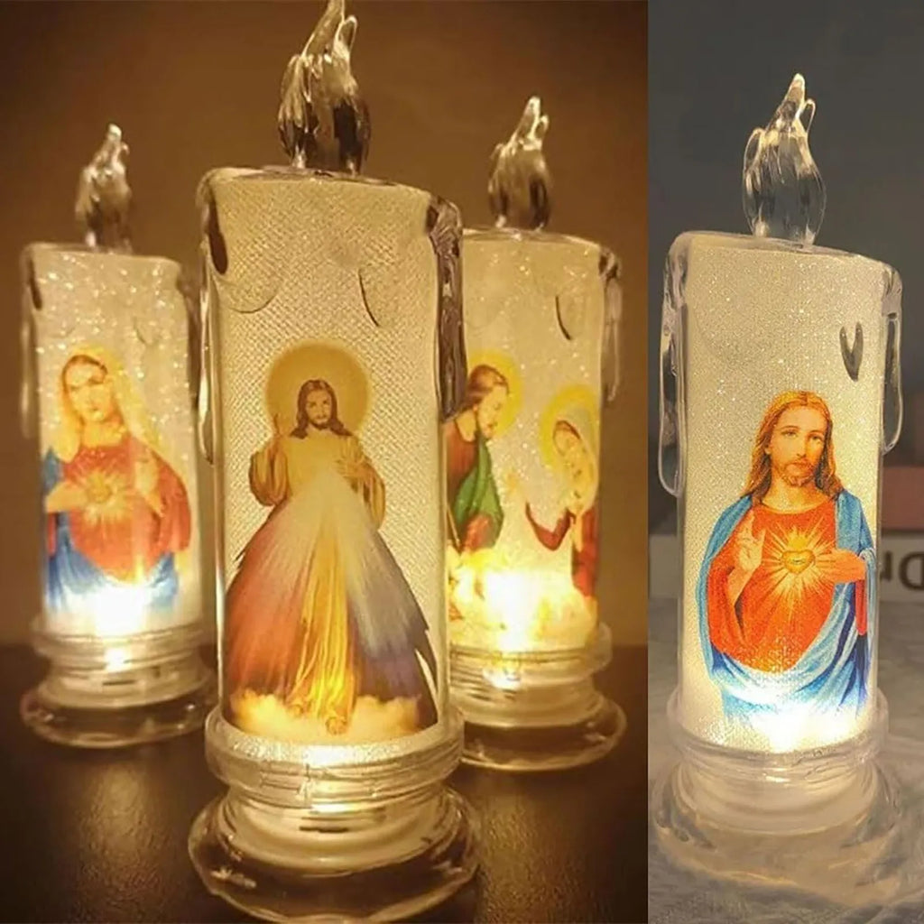 LED Flameless Religious Prayer Candles – Catholic Devotional Décor Flameless Prayer Candle Babs